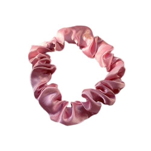 3 Stück Satin Haargummis, Damen Haare Ringe Scrunchies Klein Stoff Haargummis Haargummi Weich Elastisch Silk Skrunschis Groß für Mädchen Damen,Rosa von Wambere