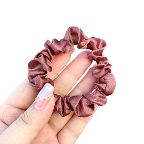 3 Stück Satin Haargummis, Damen Haare Ringe Scrunchies Klein Stoff Haargummis Haargummi Weich Elastisch Silk Skrunschis Groß für Mädchen Damen,Tiefrot von Wambere