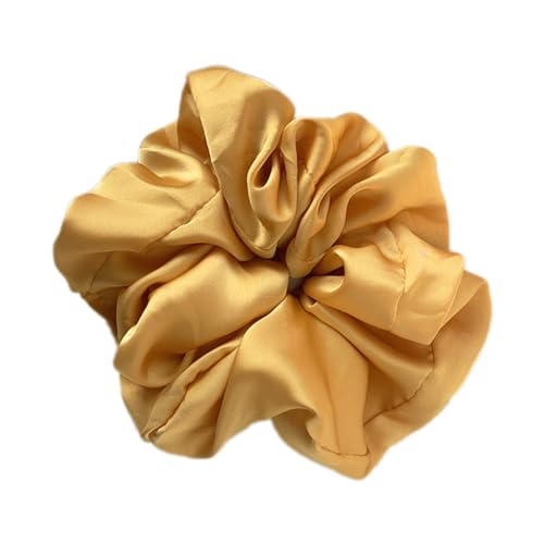 3 Stück Satin Haargummis Scrunchies Haargummi Weich Elastisch Silk Haarband, Haarbruch und Anti-Falten ferdeschwanzhalter Haarband aus Seide für Frauen und Mädchen,Dunkel gelb von Wambere