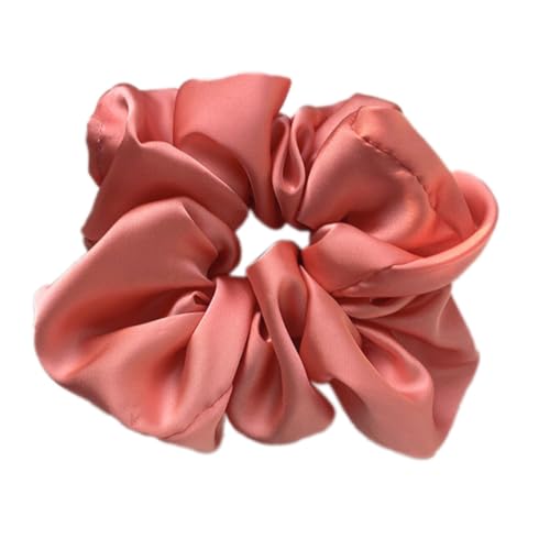 3 Stück Satin Haargummis Scrunchies Haargummi Weich Elastisch Silk Haarband, Haarbruch und Anti-Falten ferdeschwanzhalter Haarband aus Seide für Frauen und Mädchen,Orange von Wambere