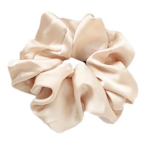 3 Stück Satin Haargummis Scrunchies Haargummi Weich Elastisch Silk Haarband, Haarbruch und Anti-Falten ferdeschwanzhalter Haarband aus Seide für Frauen und Mädchen,Sekt von Wambere