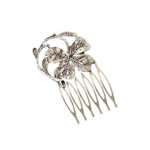 3 Stück Vintage Haarkamm Metall Haarseitenkämme Haarspange Kopfschmuck Haarkämme Haarschmuck Hochzeits Haarschmuck Haarspangen Brautschmuck für Frauen und Mädchen Tägliches Tragen,Dunkelsilber G von Wambere