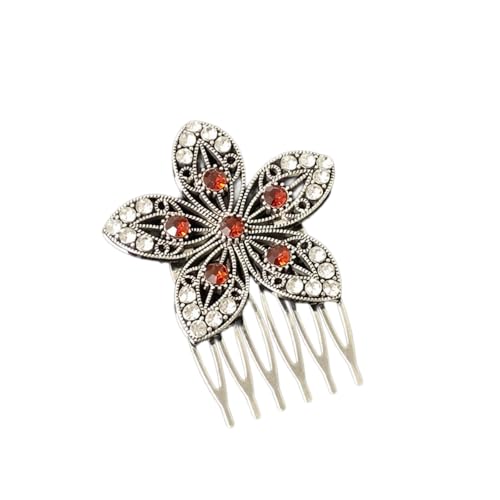 3 Stück Vintage Haarkamm Metall Haarseitenkämme Haarspange Kopfschmuck Haarkämme Haarschmuck Hochzeits Haarschmuck Haarspangen Brautschmuck für Frauen und Mädchen Tägliches Tragen,Dunkelsilber E von Wambere