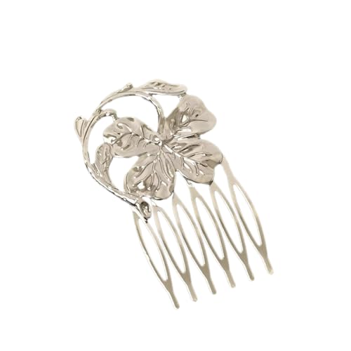 3 Stück Vintage Haarkamm Metall Haarseitenkämme Haarspange Kopfschmuck Haarkämme Haarschmuck Hochzeits Haarschmuck Haarspangen Brautschmuck für Frauen und Mädchen Tägliches Tragen,Silber G von Wambere