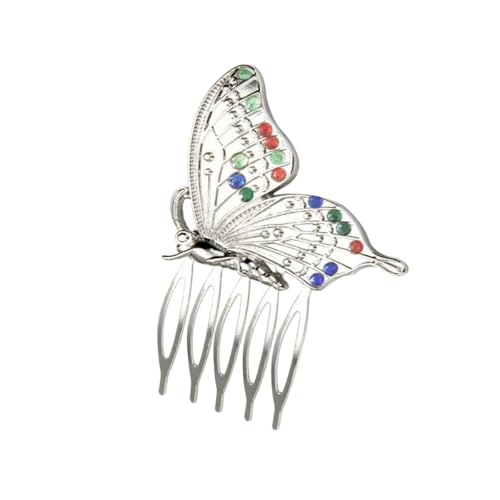 3 Stück Vintage Haarkamm Metall Haarseitenkämme Haarspange Kopfschmuck Haarkämme Haarschmuck Hochzeits Haarschmuck Haarspangen Brautschmuck für Frauen und Mädchen Tägliches Tragen,Silber I von Wambere