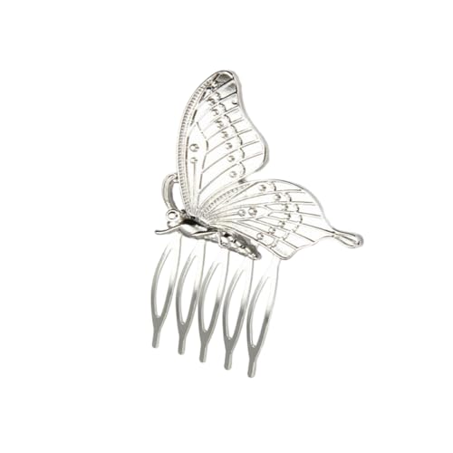 3 Stück Vintage Haarkamm Metall Haarseitenkämme Haarspange Kopfschmuck Haarkämme Haarschmuck Hochzeits Haarschmuck Haarspangen Brautschmuck für Frauen und Mädchen Tägliches Tragen,Silber J von Wambere