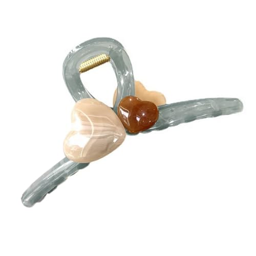 4 Stück 13 cm Haarklammer,Liebe Haarnadel,Große Haarspange,Acryl-Haarspangen,Rutschfestes Haarklammern für Frauen,Haarstyling Zubehör,Haar-Accessoires,Mädchen Kopfbedeckung,grau von Wambere