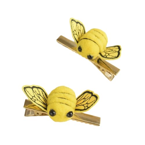 4 Stück Bienen Haarspange Cartoon Haarnadel Damen Haarclips Haarspangen Haarschmuck Haarklemmen Süße Haar-Accessoires für Frauen Mädchen Tägliches Tragen Geburtstag Party Bankett,Gelb von Wambere