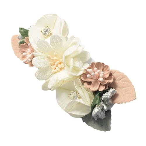 4 Stück Damen Blumen Haarklammern Federklammer Haarclips Blumenhaarnadel Frühlingshaarnadel Krallenclip Haarspangen Haarnadel Haarschmuck Kopfbedeckung für Tägliches Tragen,Creme von Wambere