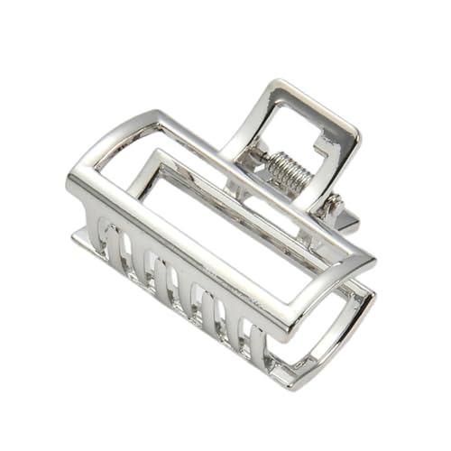 4 Stück Damen Haarklammern Metall Haarnadel Haarspangen Frauen Haarspangen Haarkrallen Clips Rutschfeste Haarschmuck Haarklauenclips Haar Accessoires Kopfschmuck für Tägliches Tragen,Silber A von Wambere