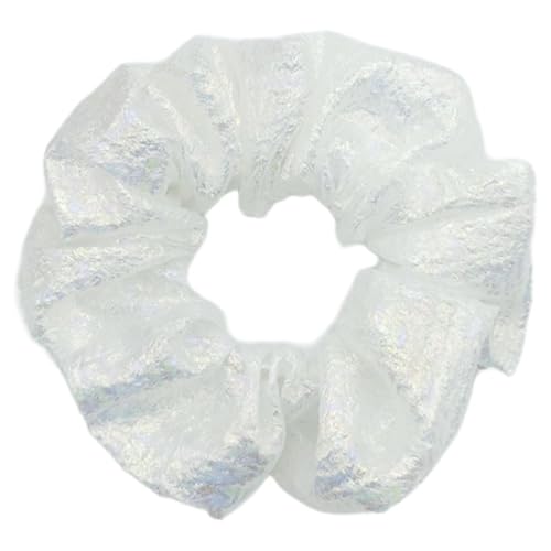 4 Stück Damen Meerjungfrau Haarringe Haargummi Elastische Gummibänder Haarseil Haarschmuck Pferdeschwanzhalter Haarschnur Kopfbedeckung für Mädchen Frauen Tägliches Tragen,Weiß von Wambere