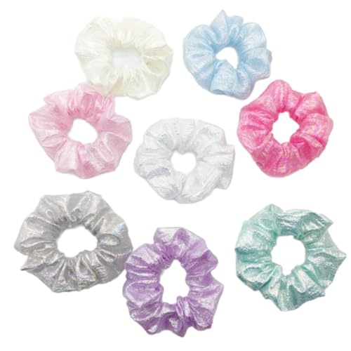 4 Stück Damen Meerjungfrau Haarringe Haargummi Elastische Gummibänder Haarseil Haarschmuck Pferdeschwanzhalter Haarschnur Kopfbedeckung für Mädchen Frauen Tägliches Tragen,Zufällige Farbe von Wambere