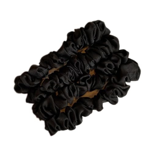 4 Stück Haargummi Damen, Satin Haargummis Damen Haare Ringe Scrunchies Weiche Elastische Silk Pferdeschwanzhalter Klein Stoff Haargummis für Damen Frauen Mädchen Haarschmuck,Farbe A von Wambere