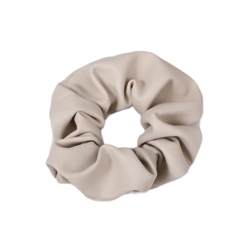 4 Stück PU Leder Haargummi Damen Dickdarm Haarband Elastische Gummibänder Stirnband Haarringe Haarschmuck Haarschnur Haarseil Kopfbedeckung Pferdeschwanzhalter Kopfschmuck,Beige von Wambere