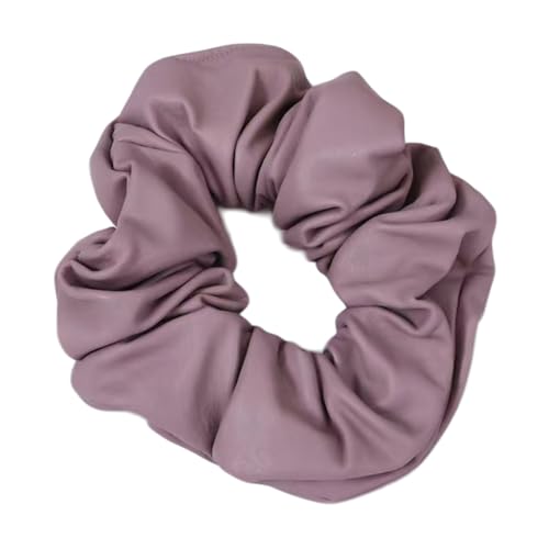 4 Stück PU Leder Haargummi Damen Dickdarm Haarband Elastische Gummibänder Stirnband Haarringe Haarschmuck Haarschnur Haarseil Kopfbedeckung Pferdeschwanzhalter Kopfschmuck,Lila von Wambere