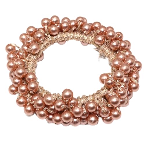 4 Stück Perle Geflochtenes Stirnband Haargummi Damen Haarband Elastische Gummibänder Haarseil Haarringe Haarschmuck Haarschnur Kopfbedeckung Pferdeschwanzhalter Kopfschmuck,Khaki von Wambere