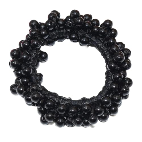 4 Stück Perle Geflochtenes Stirnband Haargummi Damen Haarband Elastische Gummibänder Haarseil Haarringe Haarschmuck Haarschnur Kopfbedeckung Pferdeschwanzhalter Kopfschmuck,Schwarz von Wambere