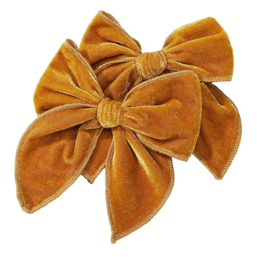 4 Stück Samt Schleife Haarnadel Damen Haarspange Haarschleifen Bogen-Haarnadel Rutschfeste Haarschmuck Haarklammern Haar Accessoires für Tägliches Tragen Hochzeit Party Weihnachten,Braun von Wambere