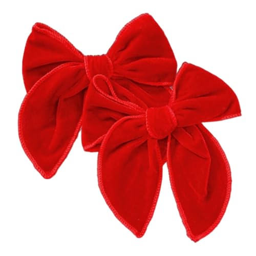 4 Stück Samt Schleife Haarnadel Damen Haarspange Haarschleifen Bogen-Haarnadel Rutschfeste Haarschmuck Haarklammern Haar Accessoires für Tägliches Tragen Hochzeit Party Weihnachten,Rot von Wambere