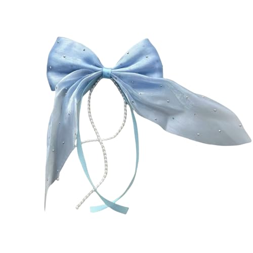 4 Stück Schleife Haarnadel Mit Perlen Haarschleife Haarspange Damen Haarnadelschleife Haarklammern Haarschmuck Bogen Haarnadel Haar Accessoires für Hochzeit Party Weihnachten,Hellblau von Wambere