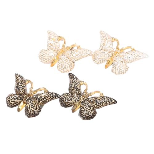4 Stück Schmetter Haarclips Schmetterling Haarspangen Entenschnabelclip Haarnadeln Haarklammer Damen Haarschmuck Kopfbedeckung Kopfschmuck Für Tägliches Tragen Hochzeit Party,Weiß + Schwarz von Wambere