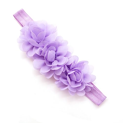 5 Stück Baby Haarband Chiffon Baby Stirnband Blumen Stirnband Baby Mädchen Stirnbänder Elastischer Turban Haarschmuck für Säuglinge Kleinkinder Neugeborene,Babyzubehör Haarschmuck,Lila von Wambere