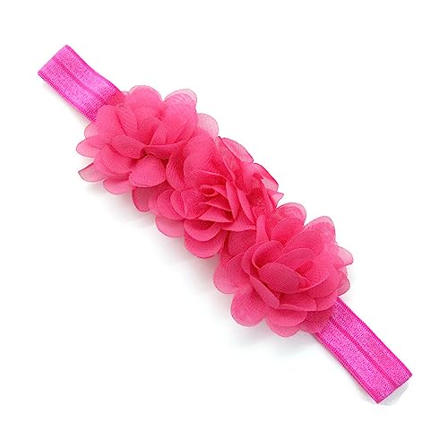 5 Stück Baby Haarband Chiffon Baby Stirnband Blumen Stirnband Baby Mädchen Stirnbänder Elastischer Turban Haarschmuck für Säuglinge Kleinkinder Neugeborene,Babyzubehör Haarschmuck,Rosenrot von Wambere