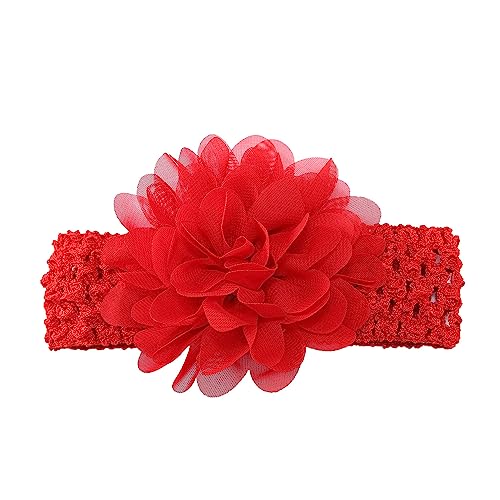 5 Stück Baby Haarband Kopfband Baby Schmuck Blumen Stirnband Babystirnband Mädchen Elastisches Stirnband Haarband Baby Taufe Neugeborene Mädchen Haarband Babyzubehör Haarschmuck,Rot von Wambere