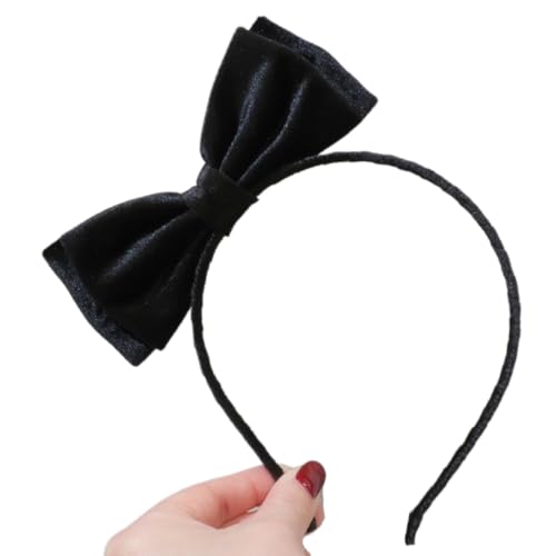 5 Stück Damen Haarreif Samtschleife Haarband Schleife Stirnbänder Vintage Haarschmuck Kopfband Haarband Haarbänder Rutschfeste Kopfbedeckung für Bühnenperformance Tägliches Tragen,Schwarz von Wambere