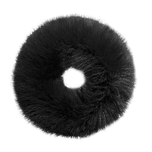 5 Stück Damen Plüsch Haargummis Haar Scrunchies Gummibänder Haarband Elastische Haarseil Frauen Haarringe Haarschmuck Pferdeschwanz Halter Kopfbedeckung für Tägliches Tragen,Schwarz von Wambere