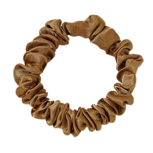 5 Stück Damen Seide Haarringe Haargummis Haare Ringe Seide Scrunchies Satin Haargummi Zopfgummis Pferdeschwanz Halter Hairband Haarschmuck Kopfbedeckung für Frauen Mädchen,Braun von Wambere
