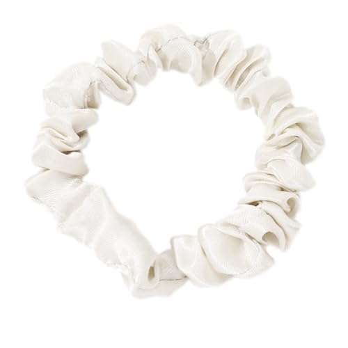 5 Stück Damen Seide Haarringe Haargummis Haare Ringe Seide Scrunchies Satin Haargummi Zopfgummis Pferdeschwanz Halter Hairband Haarschmuck Kopfbedeckung für Frauen Mädchen,Creme von Wambere