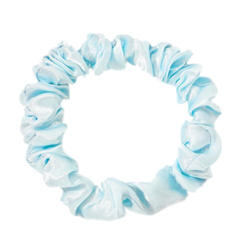 5 Stück Damen Seide Haarringe Haargummis Haare Ringe Seide Scrunchies Satin Haargummi Zopfgummis Pferdeschwanz Halter Hairband Haarschmuck Kopfbedeckung für Frauen Mädchen,Hellblau von Wambere