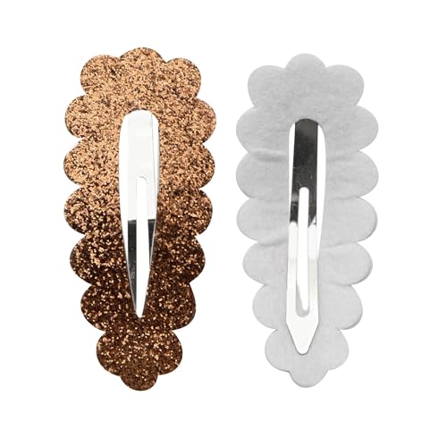 5 Stück Glitzer Haarspangen 24x55mm Haar Schnappclips Blütenblatttyp Haarnadel Haarstyling Zubehör Rutschfest Haarclips Haarklammern Kopfschmuck Haarschmuck für Damen Frauen,Braun von Wambere