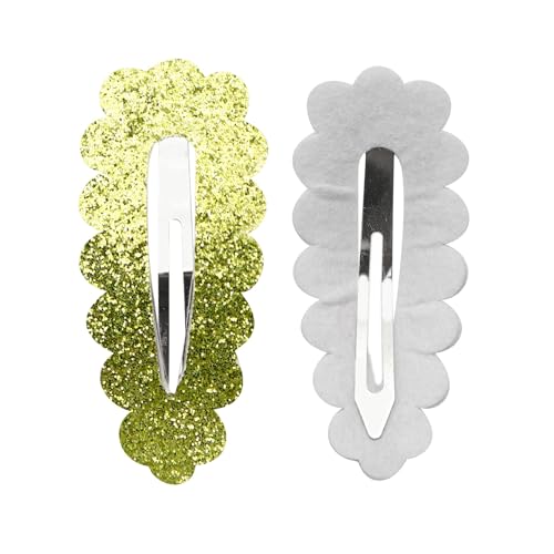 5 Stück Glitzer Haarspangen 24x55mm Haar Schnappclips Blütenblatttyp Haarnadel Haarstyling Zubehör Rutschfest Haarclips Haarklammern Kopfschmuck Haarschmuck für Damen Frauen,Gold von Wambere