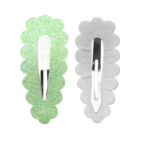 5 Stück Glitzer Haarspangen 24x55mm Haar Schnappclips Blütenblatttyp Haarnadel Haarstyling Zubehör Rutschfest Haarclips Haarklammern Kopfschmuck Haarschmuck für Damen Frauen,Hellgrün von Wambere