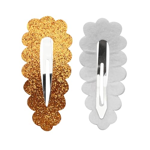 5 Stück Glitzer Haarspangen 24x55mm Haar Schnappclips Blütenblatttyp Haarnadel Haarstyling Zubehör Rutschfest Haarclips Haarklammern Kopfschmuck Haarschmuck für Damen Frauen,Orange von Wambere