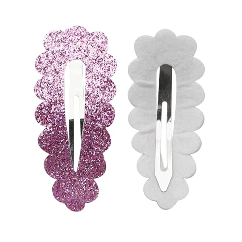 5 Stück Glitzer Haarspangen 24x55mm Haar Schnappclips Blütenblatttyp Haarnadel Haarstyling Zubehör Rutschfest Haarclips Haarklammern Kopfschmuck Haarschmuck für Damen Frauen,Rosa Lila von Wambere