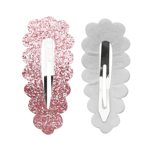 5 Stück Glitzer Haarspangen 24x55mm Haar Schnappclips Blütenblatttyp Haarnadel Haarstyling Zubehör Rutschfest Haarclips Haarklammern Kopfschmuck Haarschmuck für Damen Frauen,Rosa von Wambere