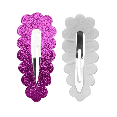 5 Stück Glitzer Haarspangen 24x55mm Haar Schnappclips Blütenblatttyp Haarnadel Haarstyling Zubehör Rutschfest Haarclips Haarklammern Kopfschmuck Haarschmuck für Damen Frauen,Rosenrot von Wambere