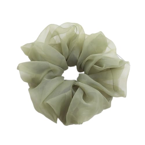 5 Stück Haar Haargummis Haarschmuck Chiffon Organza Haarringe Haargummi Groß Halt Elastische Haarwackeln für Mädchen & Damen,Armeegrün von Wambere