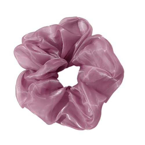 5 Stück Haar Haargummis Haarschmuck Chiffon Organza Haarringe Haargummi Groß Halt Elastische Haarwackeln für Mädchen & Damen,Bohnenpaste Lila von Wambere