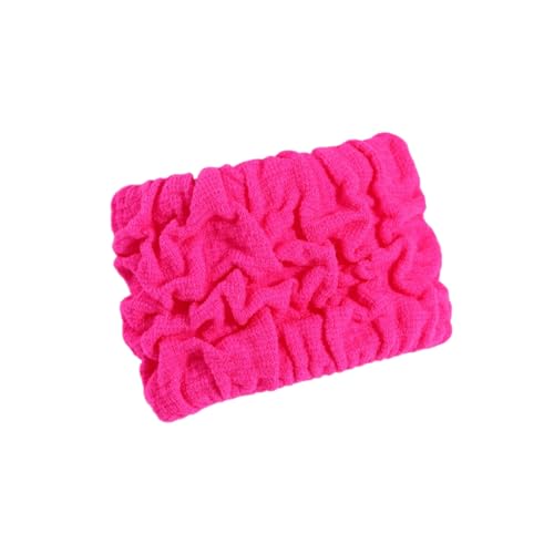 5 Stück Haargummi Damen Elastische Nahtloses Haargummis Gummibänder Breiter Krempe Haarband Pferdeschwanz Halter Geflochtenes Haarseil Hair Scrunchies Haarschmuck Kopfschmuck,Dunkelrosa von Wambere