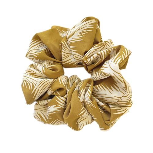 5 Stück Haargummis Groß Scrunchies Haargummi Weich Elastisch Silk Premium Satin Haargummis Übergroß Oversize Damen Mädchen Satin Haarschmuck für Mädchen & Damen,Gelb von Wambere