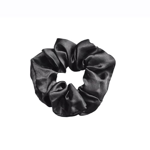 5 Stück Haargummis Seide Scrunchies Satin für Damen, Haarringe Damen Pferdeschwanzhalter Haarband aus Seide Damen-Haar-Accessoires für Frauen und Mädchen,Schwarz von Wambere