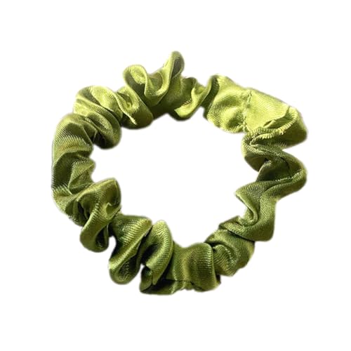 5 Stück Satin Haargummis, Damen Haare Ringe Scrunchies Klein Stoff Haargummis Haargummi Weich Elastisch Silk Skrunschis Groß für Mädchen Damen,Dunkelgrün von Wambere