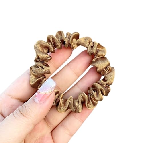 5 Stück Satin Haargummis, Damen Haare Ringe Scrunchies Klein Stoff Haargummis Haargummi Weich Elastisch Silk Skrunschis Groß für Mädchen Damen,Sekt von Wambere