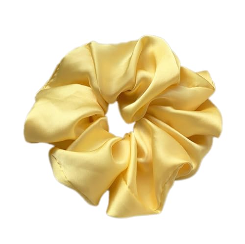 5 Stück Satin Haargummis Scrunchies Haargummi Weich Elastisch Silk Haarband, Haarbruch und Anti-Falten ferdeschwanzhalter Haarband aus Seide für Frauen und Mädchen,Gelb von Wambere