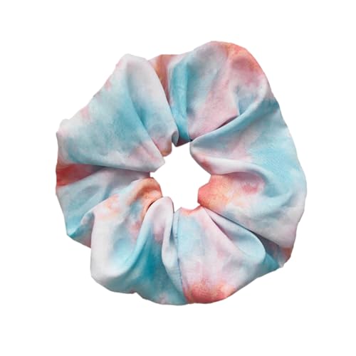 6 Stück Batik Haargummis Scrunchies Elastische Haarbänder Tie-dye Haarschmuck Buntem Haarseil Mädchen Batik Farbverlauf für Picknick Wiedervereinigung Sporttreffen Einkaufen Geburtstag,Hellblau von Wambere