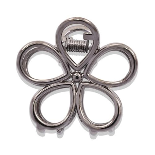 6 Stück Damen Blumenhaarnadel Metall Haarklammern Blumen Haarnadel Haarspangen Rutschfeste Kopfbedeckung Klein Krallenclip Haar Krallen Haarclips Haarschmuck für Tägliches Tragen,Gun Black von Wambere
